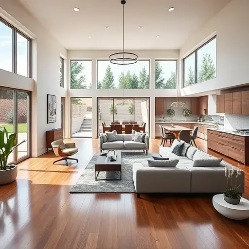 Modern home remodel in Wasatch Hollow featuring an open living area, stylish kitchen, cozy dining, lush backyard, and natural light.