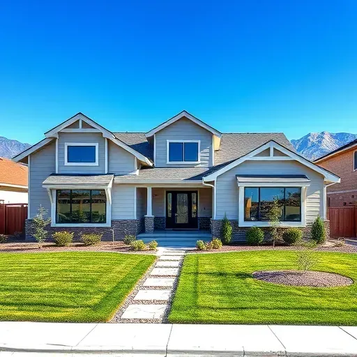 Modern Herriman home with renovated siding, energy-efficient windows, landscaped yard, and mountain backdrop.