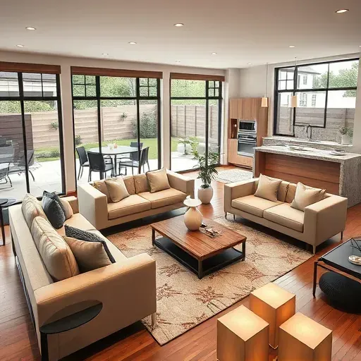Recently remodeled Upper Avenues home showcasing modern design, open living space, sleek kitchen, hardwood floors, and landscaped backyard.