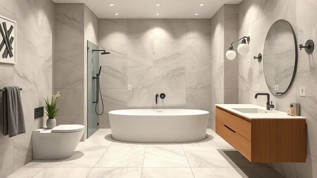 Bathroom tile installation project showcasing elegant designs in Herriman, UT.