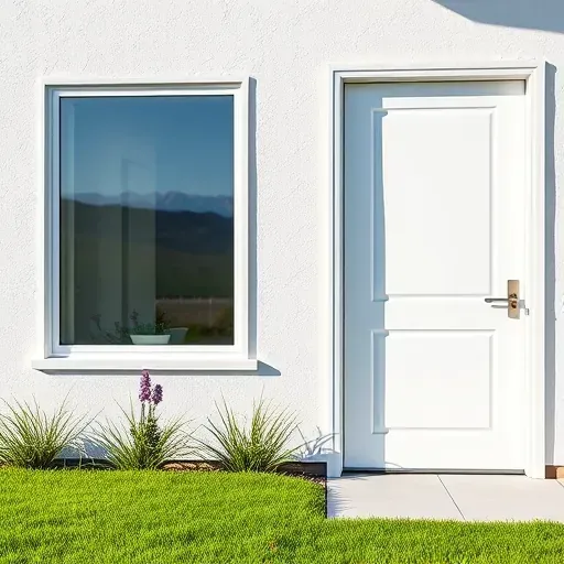 Freshly replaced modern window and door with sleek design in Herriman UT residential exterior showcasing craftsmanship and pristine condition