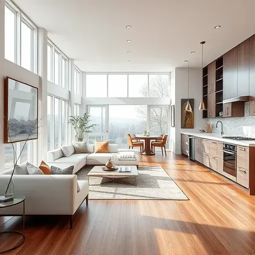 Salt Lake City home interior featuring modern finishes, hardwood floors, marble kitchen, large windows, and elegant design.