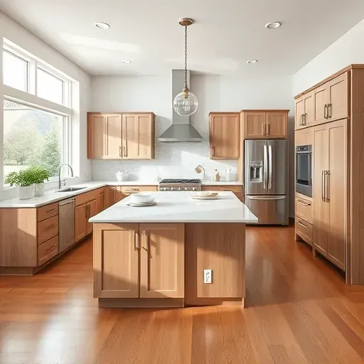 Renovated kitchen in Herriman UT with quartz countertops, stainless-steel appliances, wood cabinetry, and natural light.