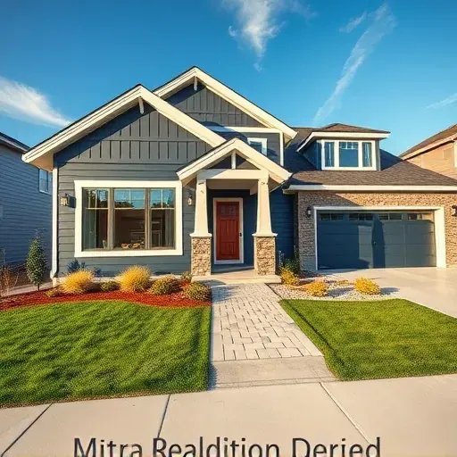 Renovated modern craftsman house in Herriman Utah with navy blue and white exterior, lush landscaping, and updated details