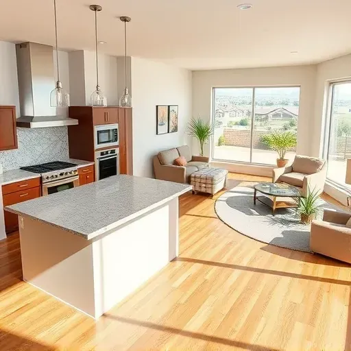 Completed home remodeling in Liberty Wells, UT, features modern open-living space, high-end kitchen, and natural light.