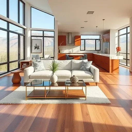 Completed home remodeling in Jeremy Ranch UT featuring modern open living room with large windows and mountain views.