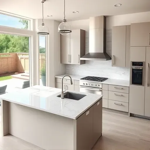 Recently remodeled kitchen in Herriman UT featuring modern cabinetry, quartz island, stainless appliances, and natural light.