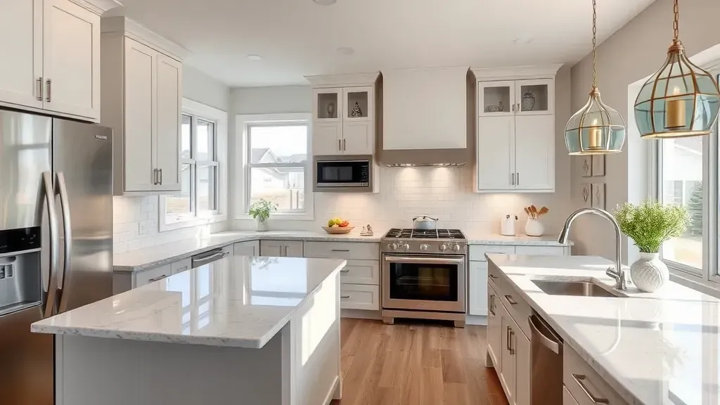 Renovated Sandy, UT kitchen with quartz countertops, stainless steel appliances, custom wood cabinets, and natural light.