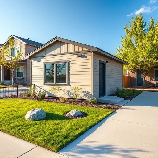 Modern ADU in Herriman Utah with landscaped yard, neutral siding, and neighborhood background showcasing quality craftsmanship