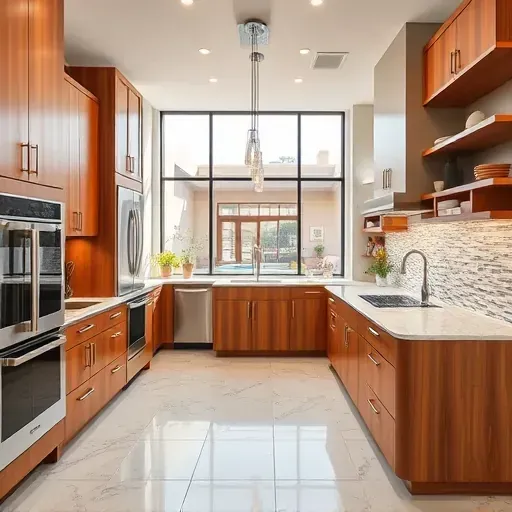 Modern Daybreak, UT kitchen featuring sleek wood cabinetry, granite countertops, stainless appliances, and a spacious open layout.