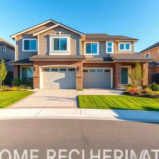 Renovated Herriman Utah home with modern design, lush landscaping, driveway, garage, and serene sky in a polished setting