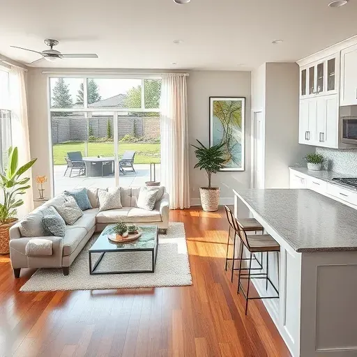 Modern open-concept living space in Upper Avenues UT showcases cozy and stylish home remodeling with natural light.