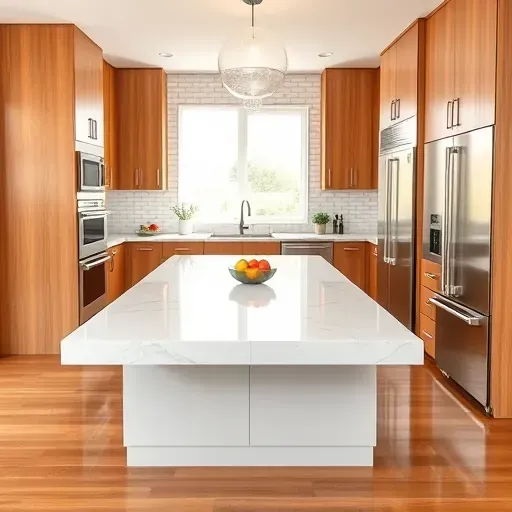 Remodeled Liberty Wells UT kitchen with modern wood cabinets granite countertops stainless appliances and bright airy decor