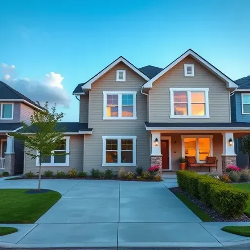 Beautiful renovated home in Bountiful, UT with fresh neutral siding, large windows, manicured lawn, and elegant outdoor lighting.