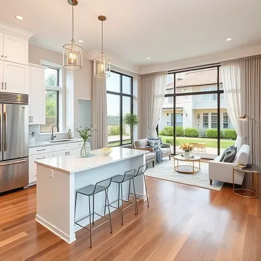 Modern kitchen remodel in Farmington UT with sleek stainless steel appliances and custom cabinetry in soft white finish.