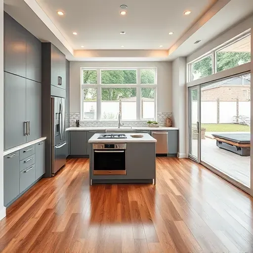 Freshly remodeled Farmington UT kitchen with modern gray cabinetry, quartz countertops, and stainless steel appliances.