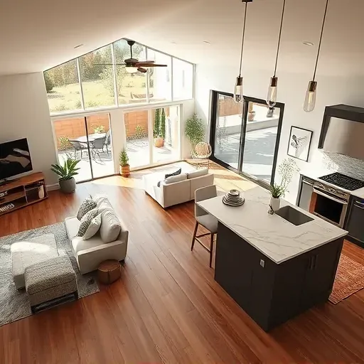 Stunning home remodel in The Avenues, UT featuring open living space, modern kitchen, elegant decor, and lush outdoor patio.