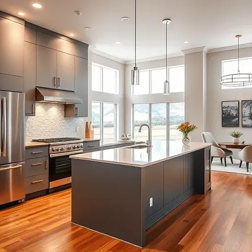 Remodeled East Bench kitchen with modern wood cabinetry, white quartz countertops, stainless steel appliances, and natural light.