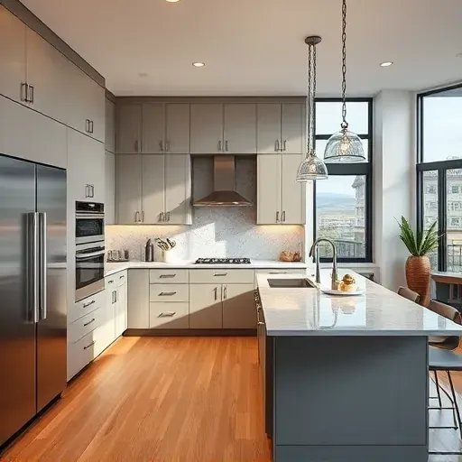 Freshly remodeled kitchen in 15th and 15th UT featuring modern cabinetry, stainless steel appliances, and a spacious granite island.