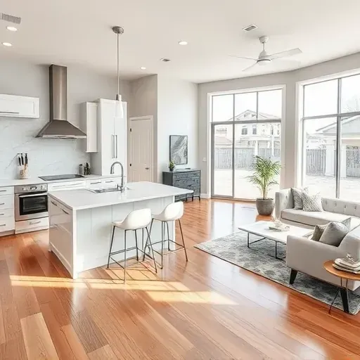 Elegant remodeled living space in South Jordan UT with modern kitchen, bright natural light, and luxury decor.