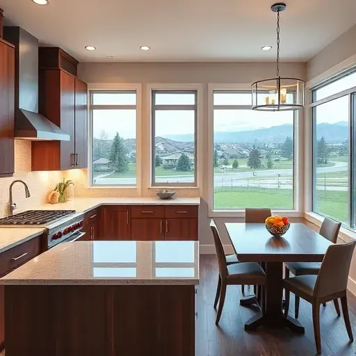 Modern kitchen in Murray UT features sleek stainless steel appliances, granite countertops, and custom cabinetry.
