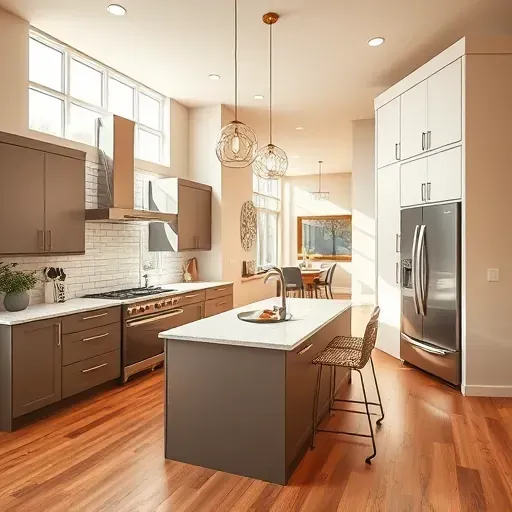 Bright renovated Bountiful, UT kitchen with warm wood cabinets, granite counters, stainless appliances, and lush outdoor views.
