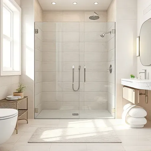 Recently finished modern bathroom with sleek tiles, glass shower, elegant fixtures, and natural lighting in Herriman Utah