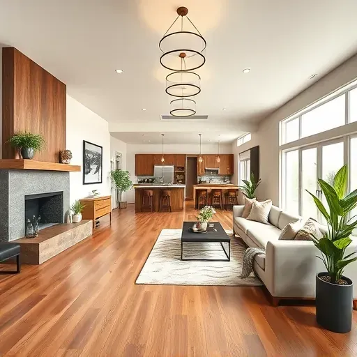 Remodeled living space in East Bench UT features modern design, open layout, hardwood floors, and elegant decor.