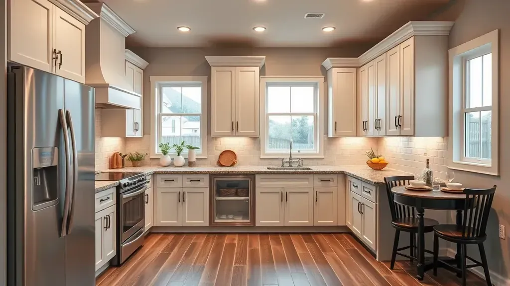 Modern Yalecrest kitchen with sleek matte cabinetry, marble island, stainless appliances, and intricate tile backsplash.