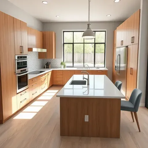 Renovated Wasatch Hollow kitchen with granite countertops, stainless-steel appliances, custom wood cabinetry, and lush backyard views.