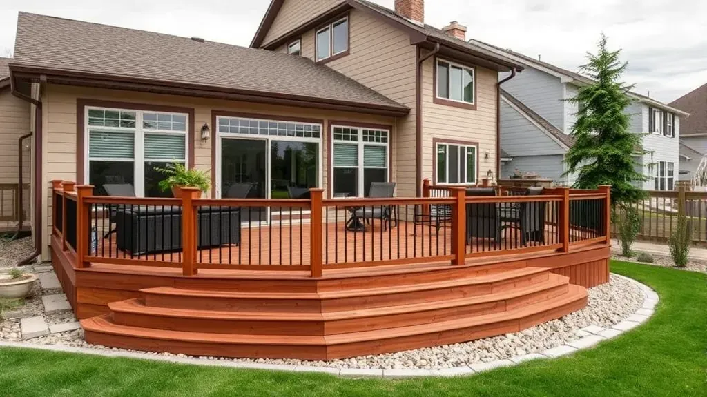Deck construction project showcasing wooden deck design in Herriman, UT