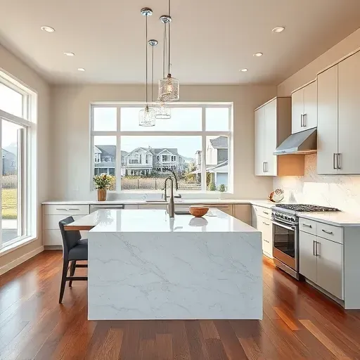 Recently remodeled modern kitchen in Daybreak Utah with sleek matte cabinetry, quartz island, stainless appliances, and natural light.