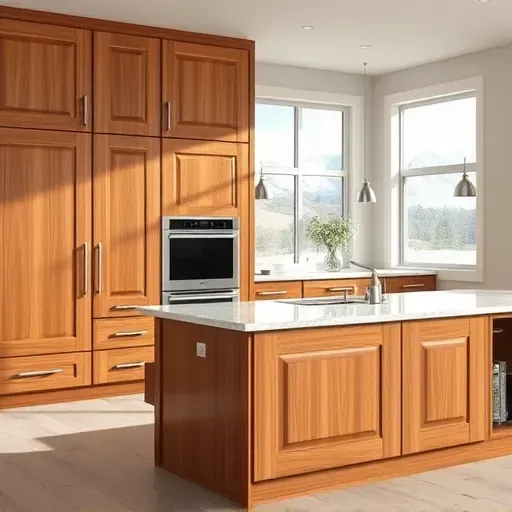 Custom elegant kitchen cabinetry in Herriman UT with polished woodwork, modern hardware, marble island, and stainless appliances