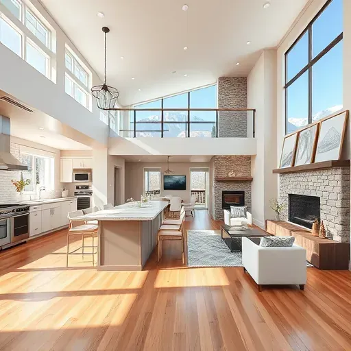 Beautiful renovated East Bench Utah home interior with open living, modern kitchen, hardwood floors, and mountain views.