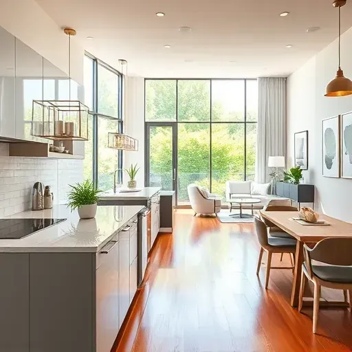 Stylish modern kitchen in Foothill Boulevard UT with marble counters, sleek cabinetry, and natural light.
