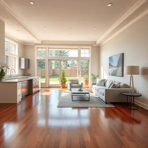 Stunning open-concept living space in Kaysville UT with hardwood floors, modern kitchen, and elegant decor.