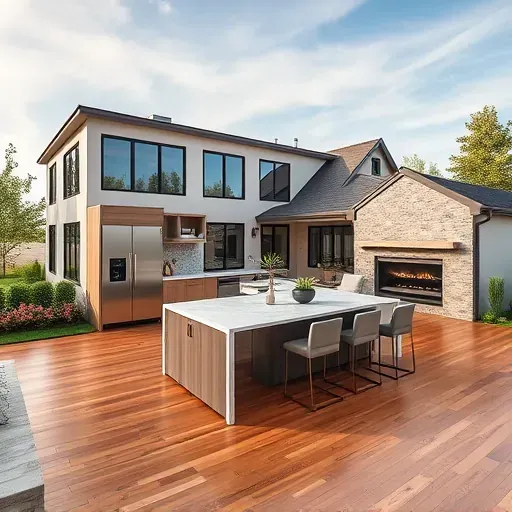 Modern home remodeling in East Millcreek UT featuring open concept design, hardwood floors, and elegant landscaping.