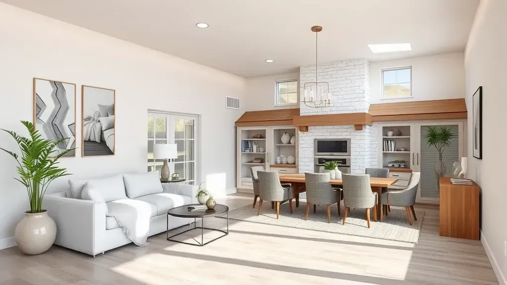 Home Remodeling in Saratoga Springs, UT showcasing modern kitchen and living room designs.