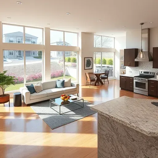 Modern living space in Cottonwood Heights with spacious design, hardwood floors, and elegant furnishings showcasing beauty.