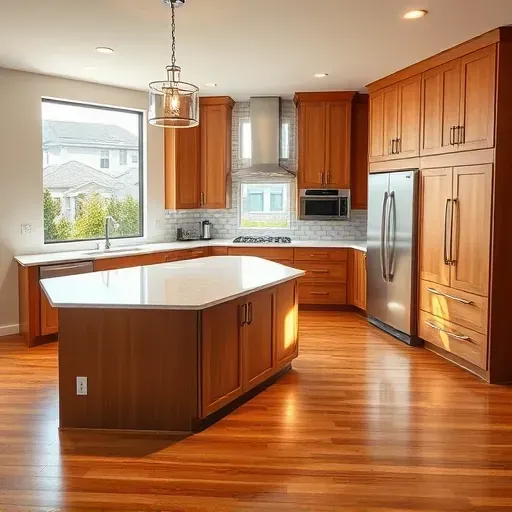 Remodeled kitchen in Herriman UT with quartz countertops, stainless steel appliances, and warm wood cabinetry.