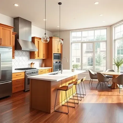 Beautifully remodeled kitchen in Herriman UT with quartz countertops, modern appliances, custom cabinetry, and natural light.