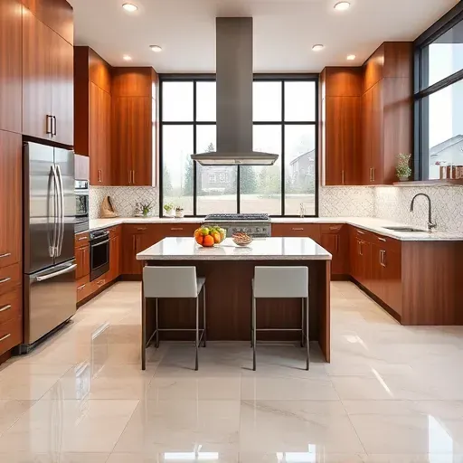 Remodeled Herriman Utah kitchen with granite countertops stainless steel appliances a spacious island hardwood cabinets and natural light