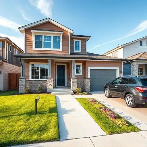 Renovated Herriman Utah home exterior with earthy siding stone accents lush greenery and modern driveway