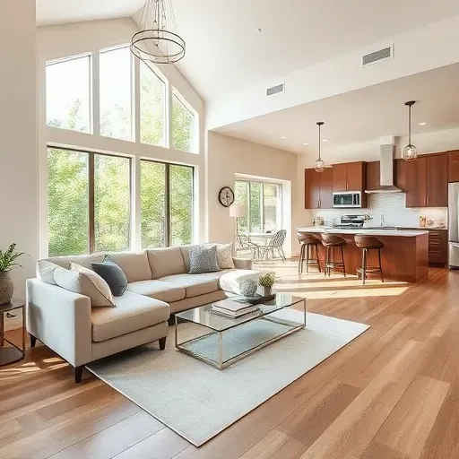 Home remodeling in Canyon Rim UT featuring a stylish living room, modern kitchen, and inviting natural light.