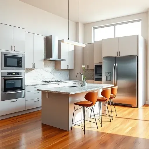 Remodeled East Bench, UT kitchen with quartz countertops, stainless steel appliances, custom wood cabinets, and mountain views.