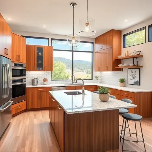 Beautiful modern Bountiful kitchen with sleek cabinetry, stainless steel appliances, quartz countertops, and natural light.