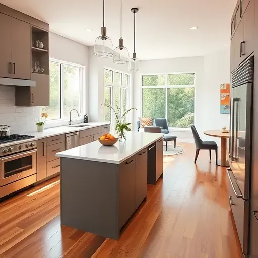 Recently remodeled Bluffdale, UT kitchen with modern matte black cabinets, quartz island, stainless appliances, and natural light.