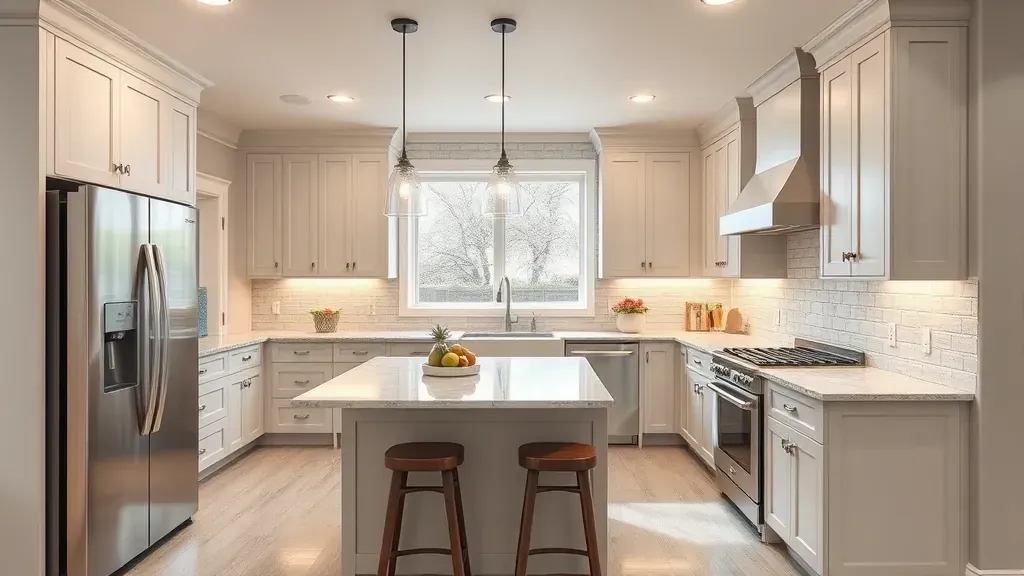 Renovated Canyon Rim, UT kitchen with custom wood cabinets, granite countertops, stainless appliances, hardwood floors, scenic view