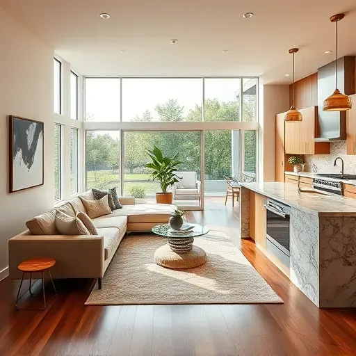 Renovated living room in Capitol Hill UT with open layout, large windows, modern furniture, and natural decor.