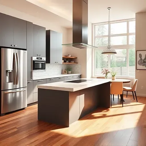 Recently remodeled Herriman UT kitchen featuring modern cabinetry, stainless steel appliances, quartz countertops, and open layout.